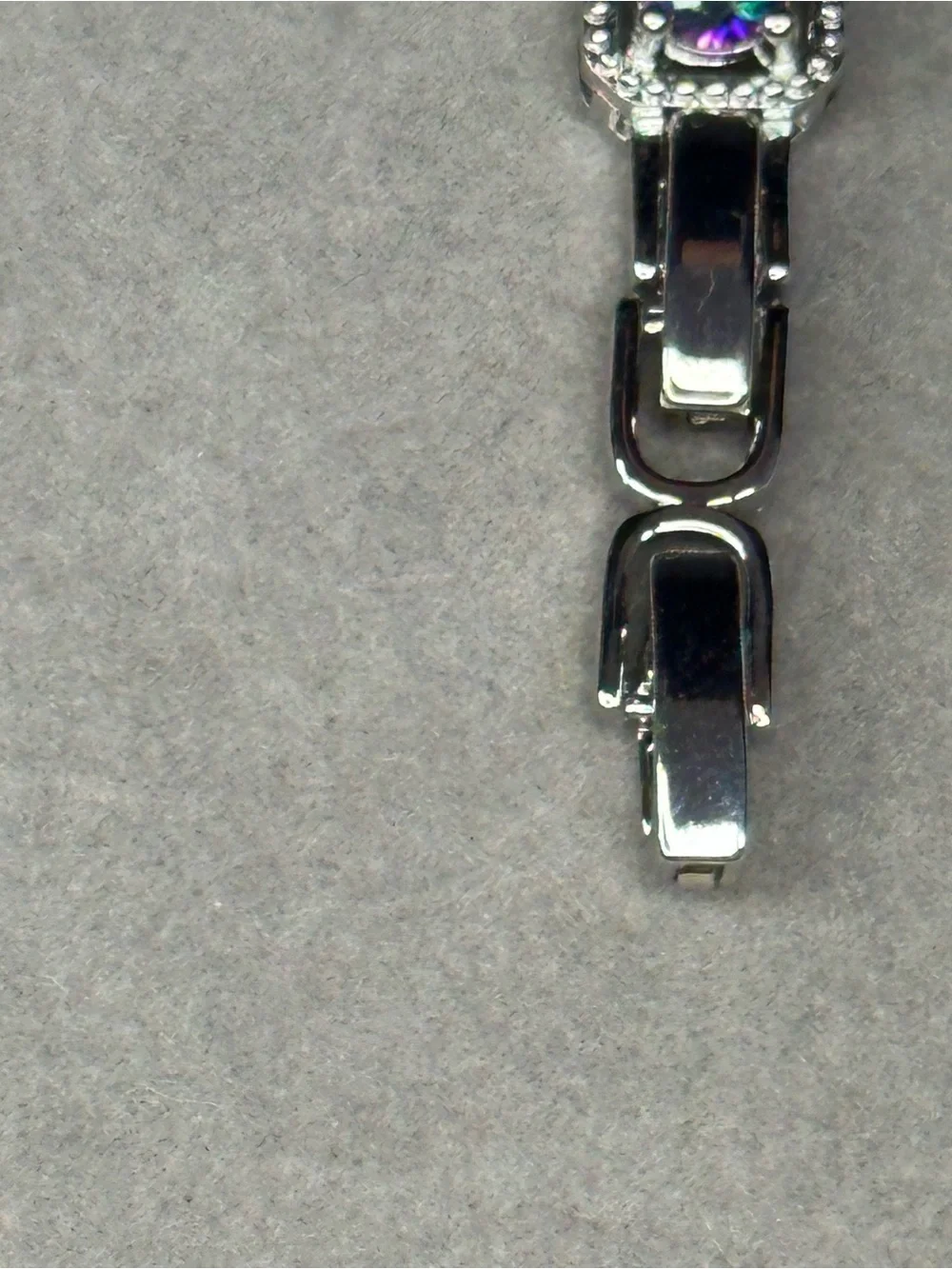 Mystic Topaz Halo Tennis Bracelet - Silver